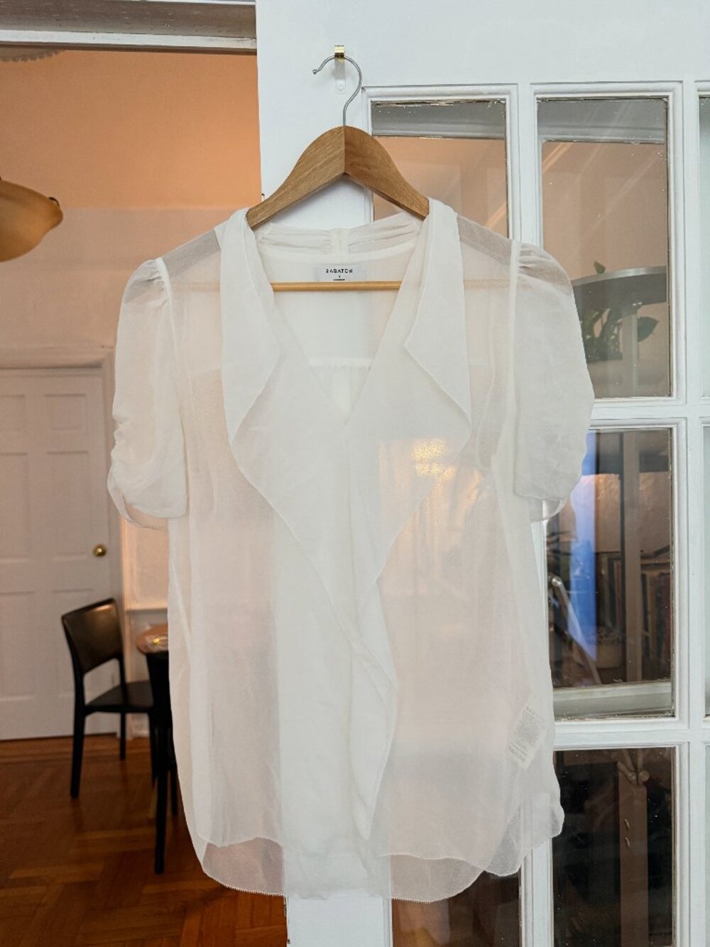 Aritzia / Babaton sheer top with layered front